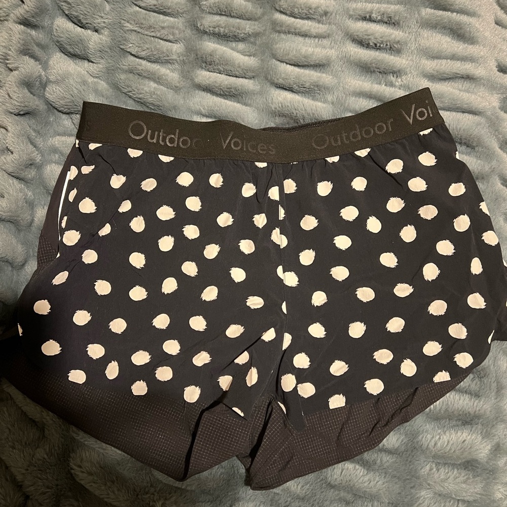 Outdoor Voices Women's Black and White Athletic Shorts
